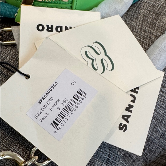 Sandro Bag Totemo Green Leather Shoulder Bag Set - Picture 11 of 17